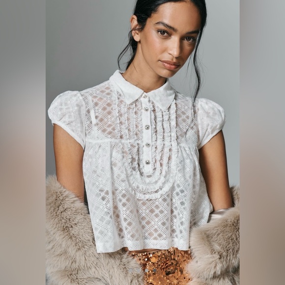 Maeve Tops - Anthropologie Maeve Puff-Sleeve Cropped Swing Top, XXS VARIOUS COLORS, NWT